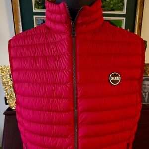 COLMAR of ITALY-QUILTED DOWN VEST-Vibrant  RED- Size 52, M New w/oTags RT $285